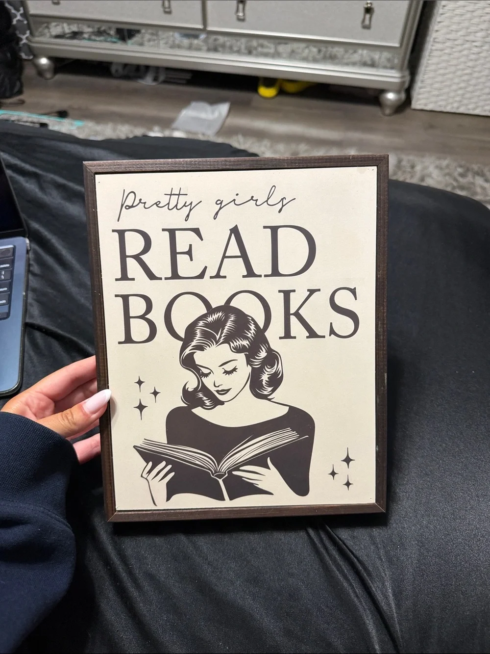 Hobby Lobby 'Pretty Girls Read Books' Wall Art - Cream & Brown